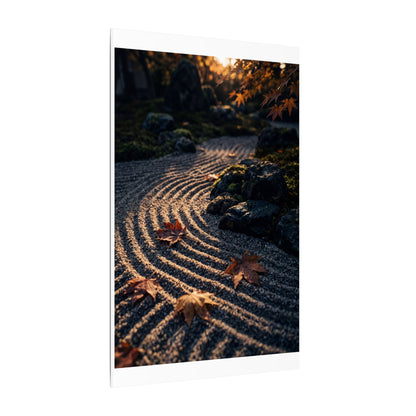 Rock Garden Moody Minimal Canvas Art | Bold Dark Japandi Art