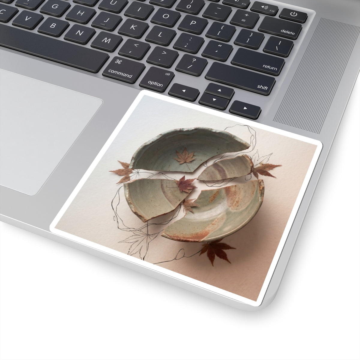 Ceramic Bowl Autumn Sticker | Japandi Neutral Design Art Print