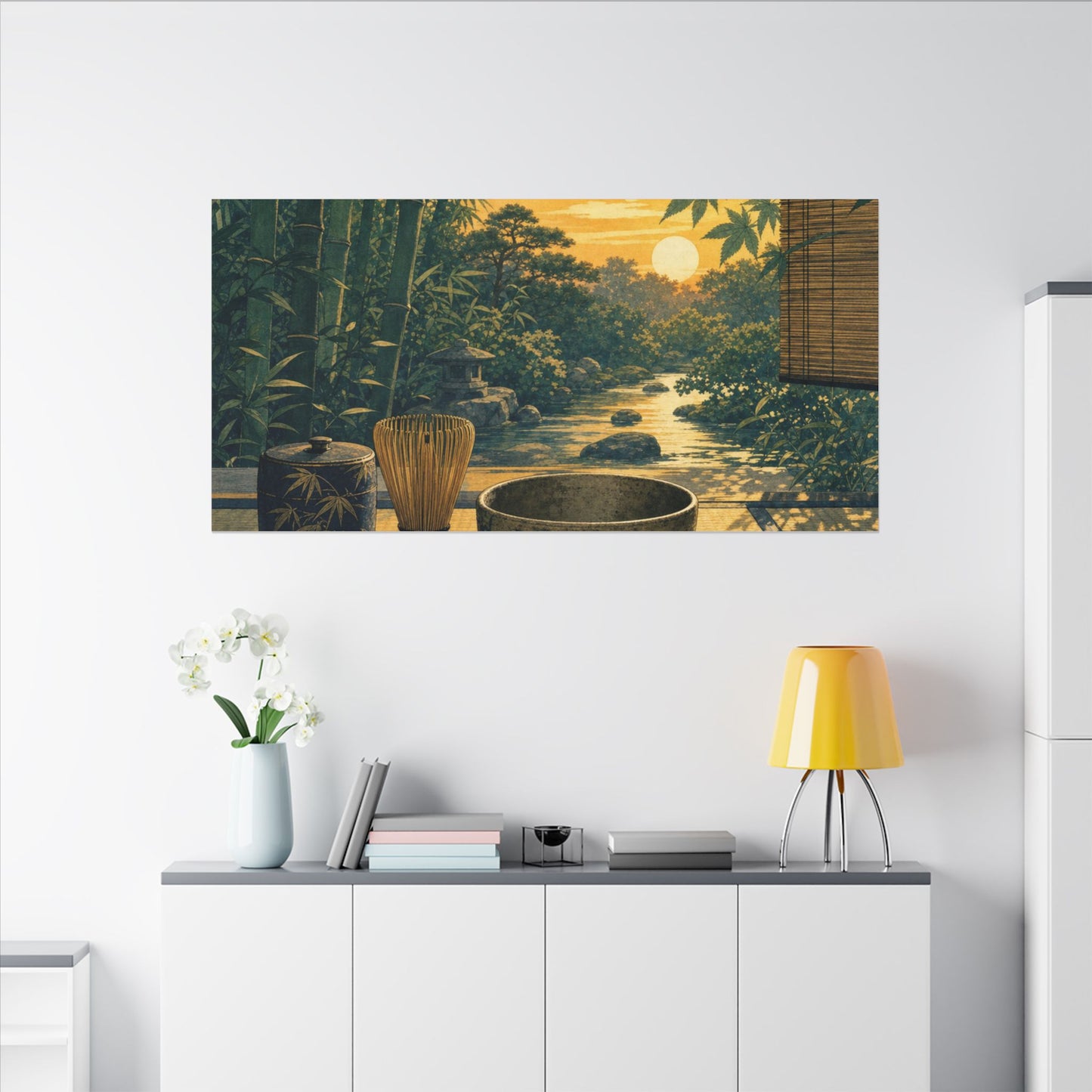 Ma Tea Ceremony Canvas Art - Zen Ukiyo E Inspired