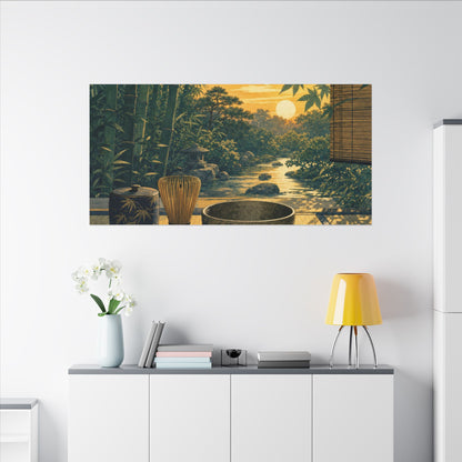 Ma Tea Ceremony Canvas Art - Zen Ukiyo E Inspired