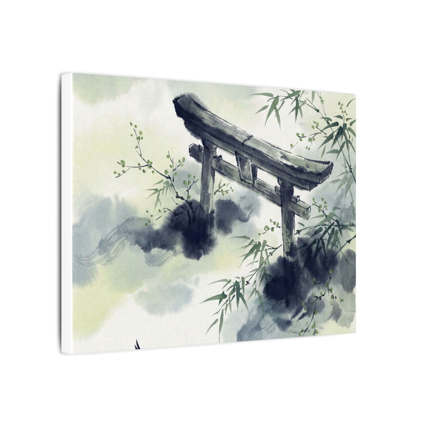Torii Gate Sumi E Canvas Art | Serene Zen Art