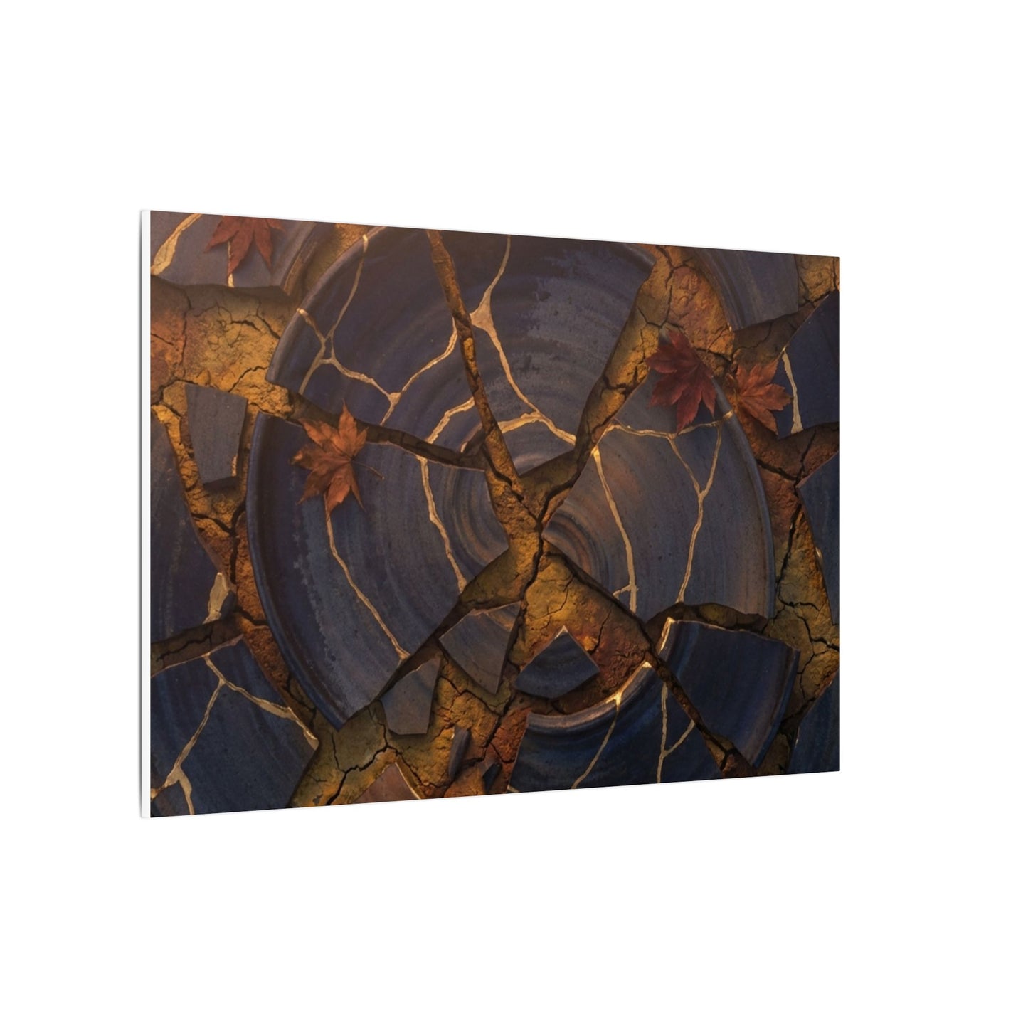 Autumn Cracked Earth Gold Repair Canvas Art | Philosophical Decor