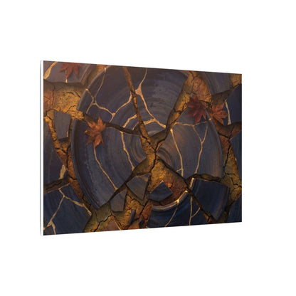 Autumn Cracked Earth Gold Repair Canvas Art | Philosophical Decor