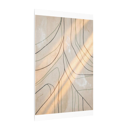Shoji Screen Minimal Line Canvas Art | Warm Japandi Art