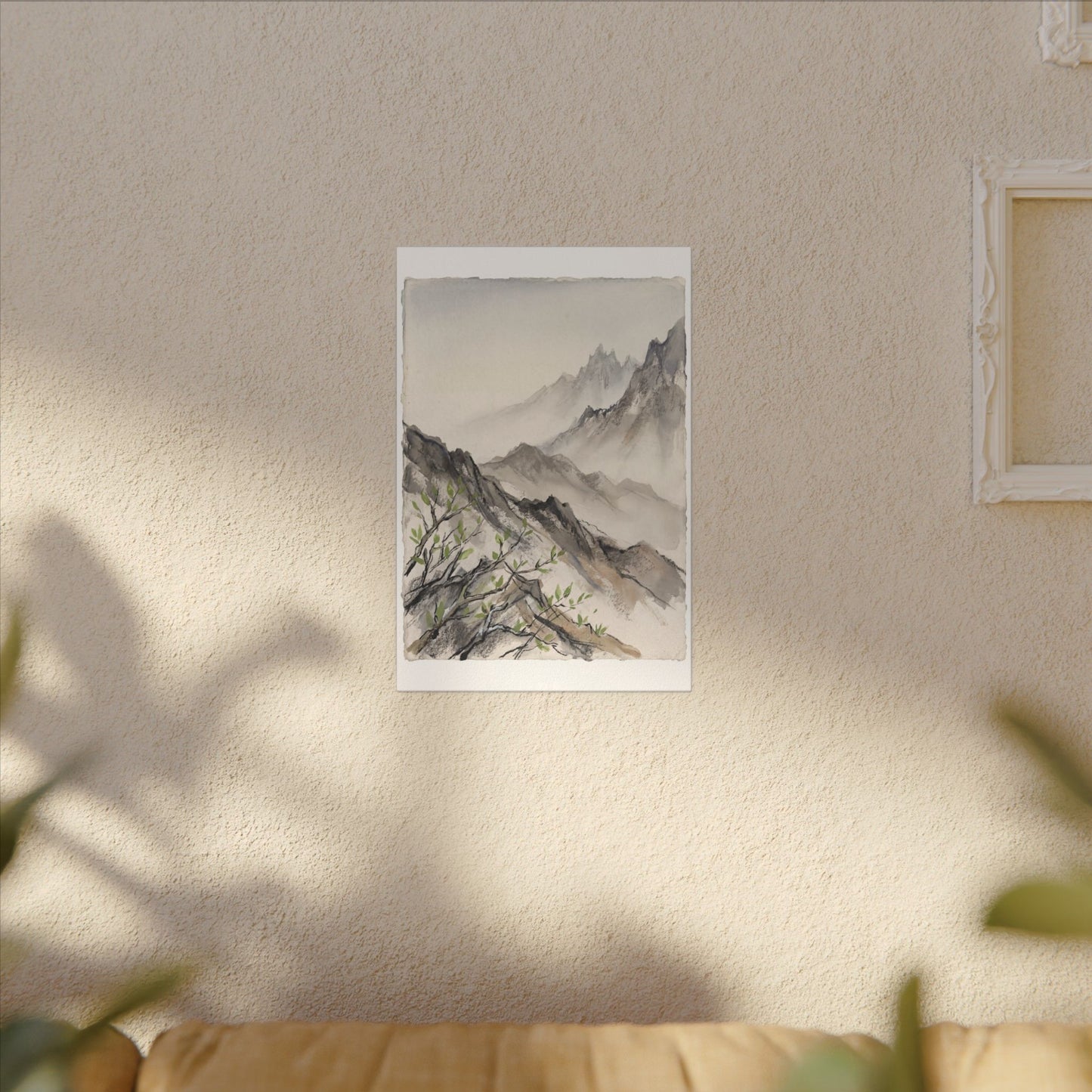 Spring Mountain Mist Texture Canvas Art | Warm Decor