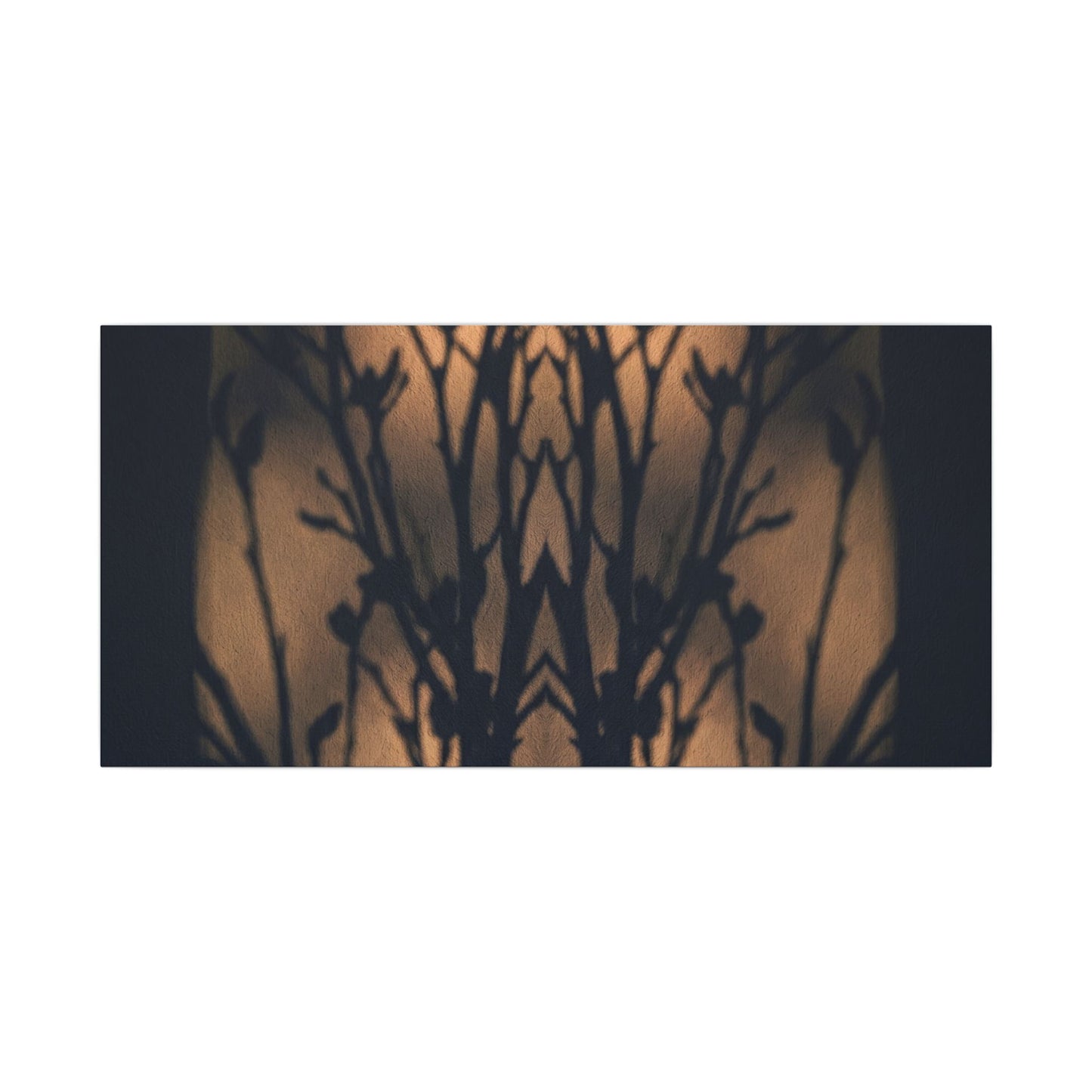 Dark Japandi Shadow Play in Golden Hour | Shadow Zen Canvas Art