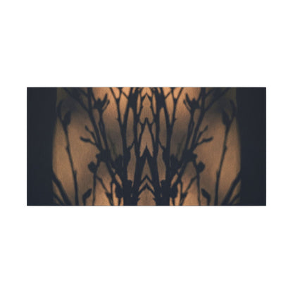 Dark Japandi Shadow Play in Golden Hour | Shadow Zen Canvas Art