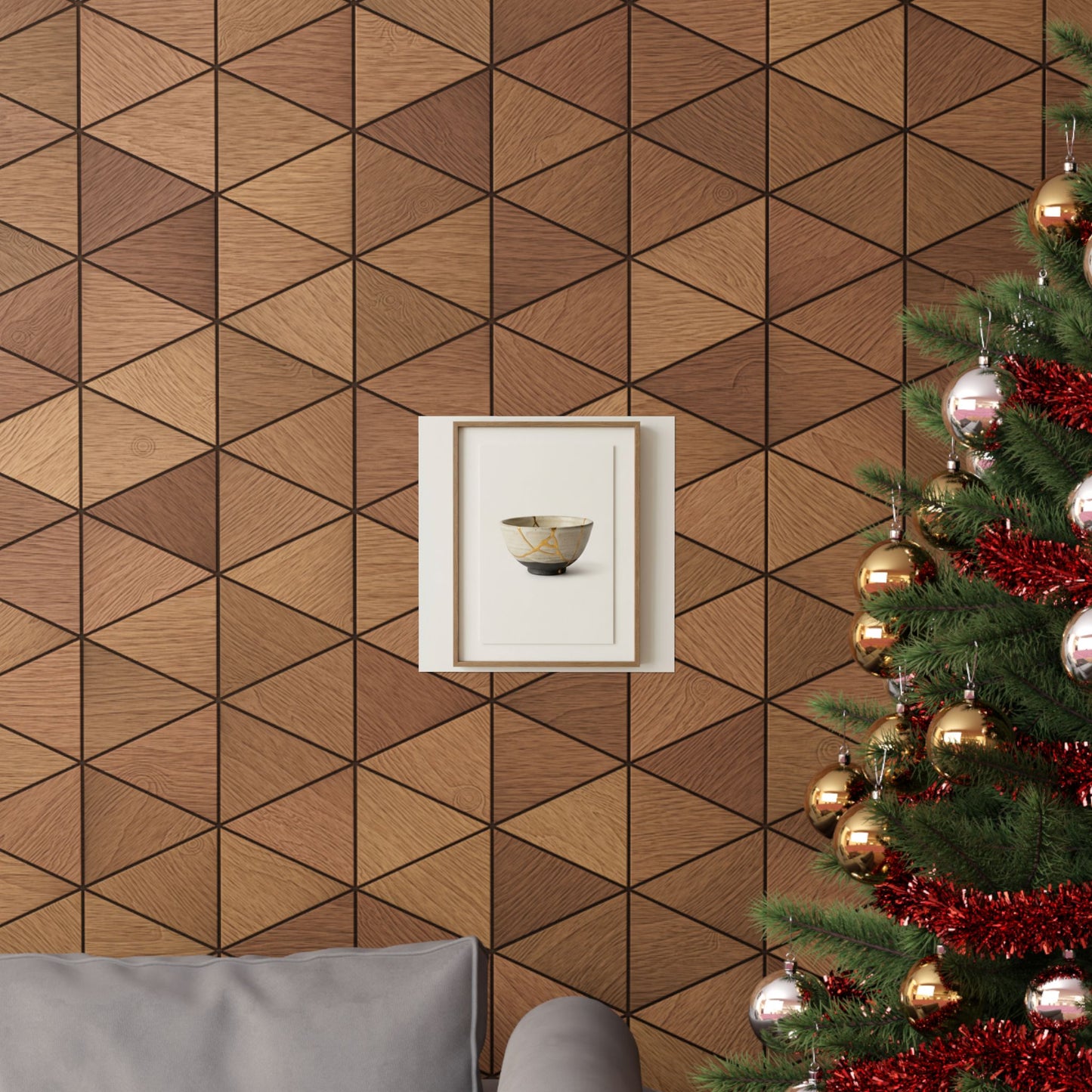 Kintsugi Charcoal Wall Art Print