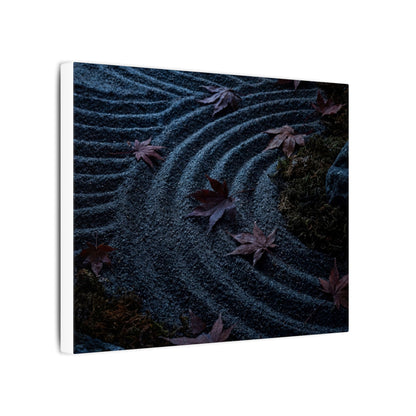 Rock Garden Canvas Art | Autumn Dark Japandi Dark Texture Art