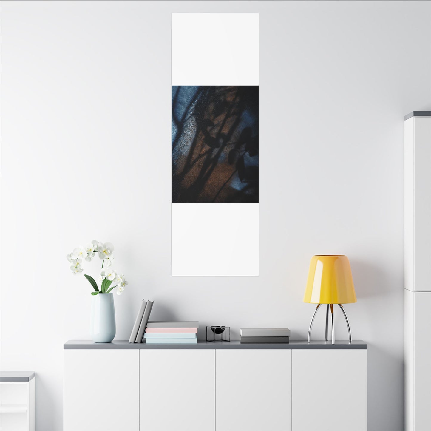 Moonlight Shadow Play Canvas Art - Dark Japandi Ma