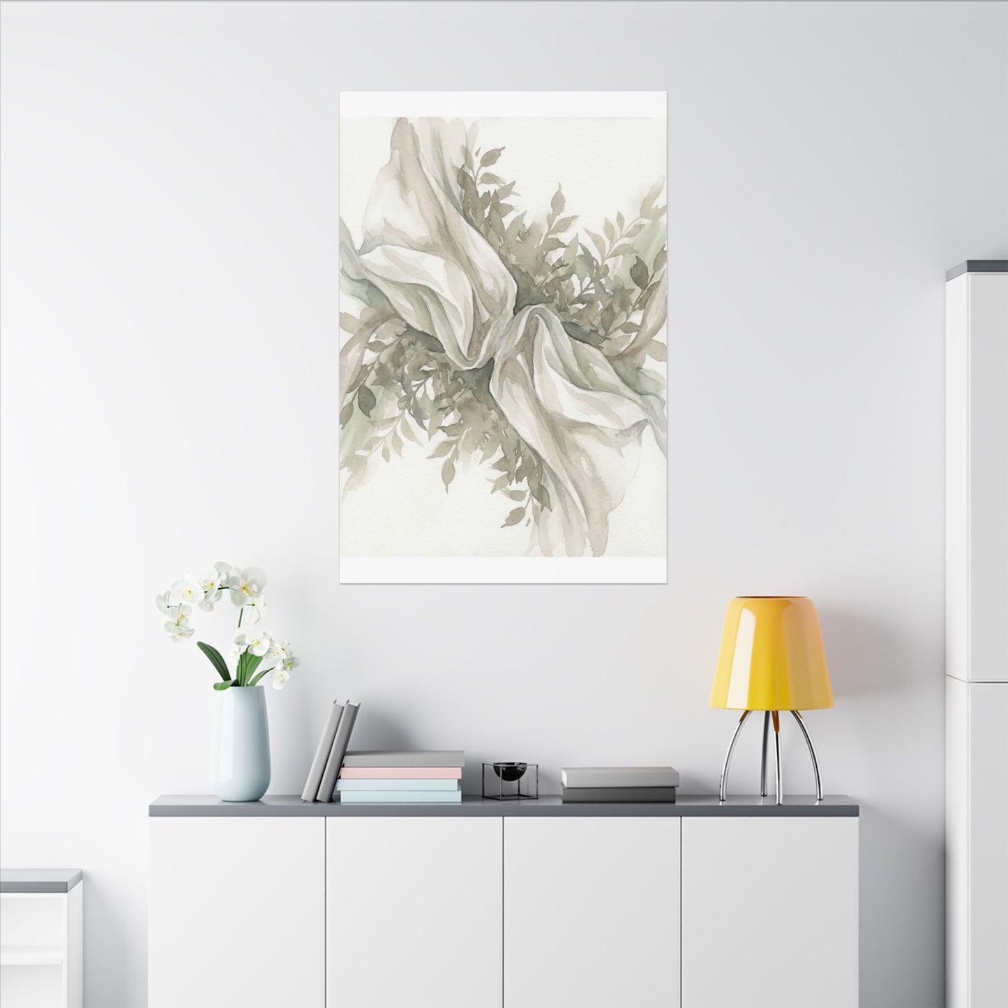 Summer Silk Drape Watercolor Canvas Art | Cozy Decor