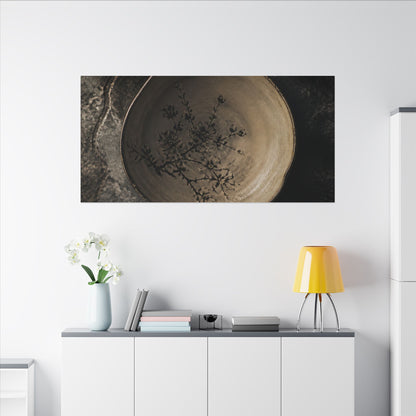 Ceramic Bowl Spring Canvas Art | Japandi Earthy Design