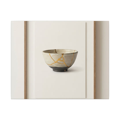 Kintsugi Charcoal Canvas Art