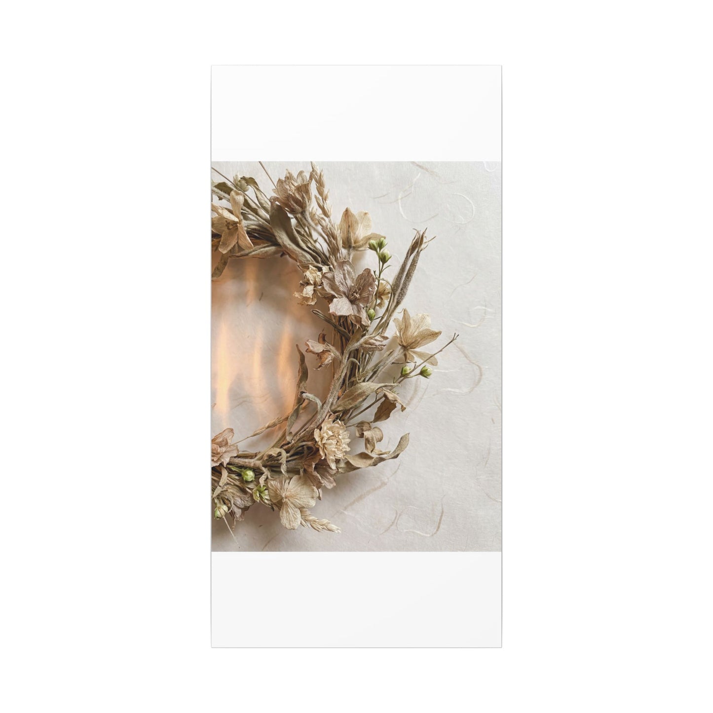 Dried Flowers Japanese Pattern Canvas Art | Neutral Japandi Art