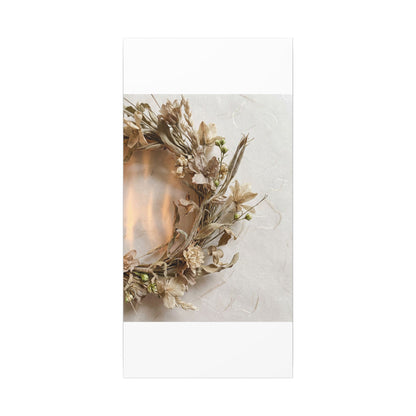 Dried Flowers Japanese Pattern Canvas Art | Neutral Japandi Art