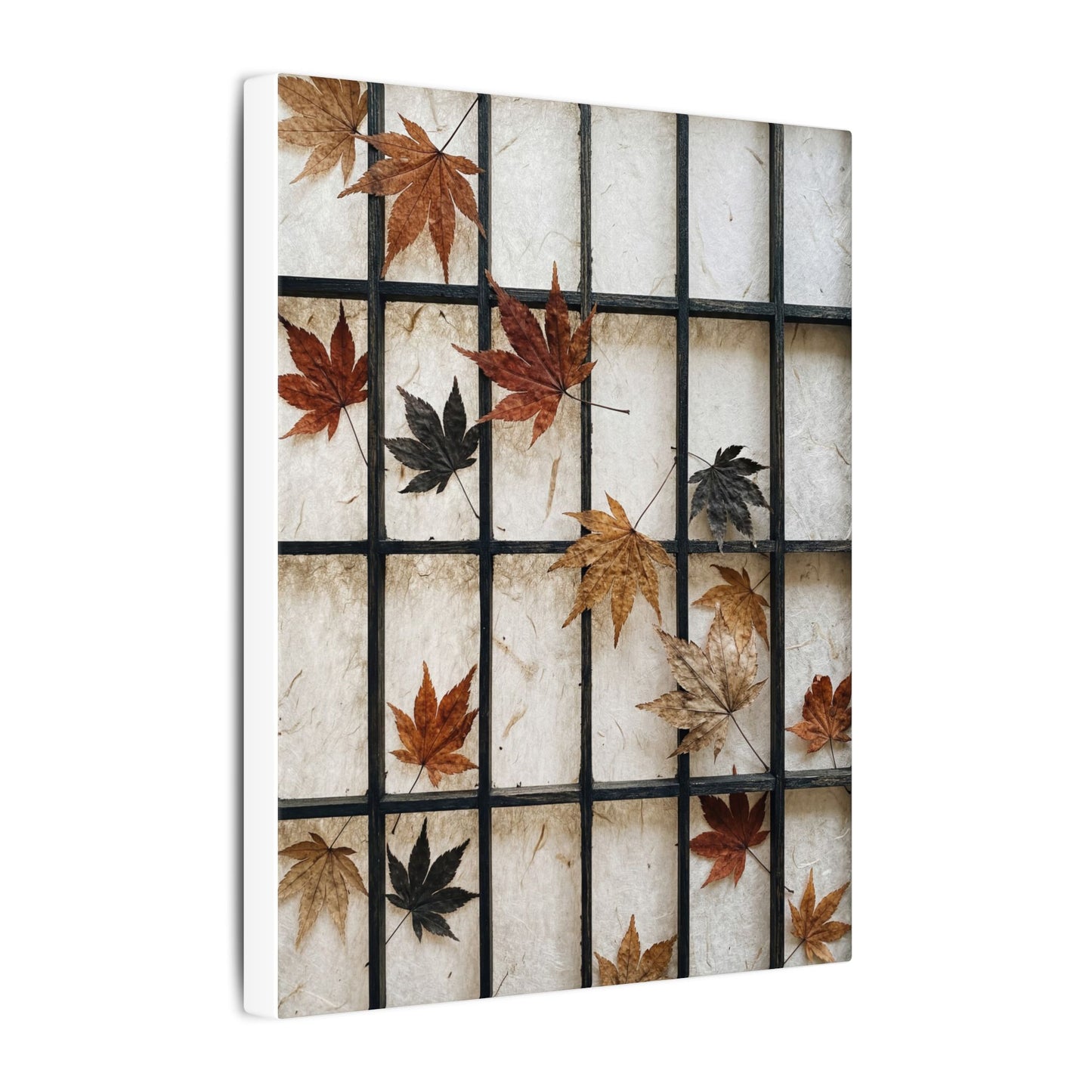 Japandi Shoji Screen in Overcast | Texture Canvas Art