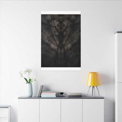 Seijaku Shadow Play Canvas Art - Dark Japandi Charcoal Ink