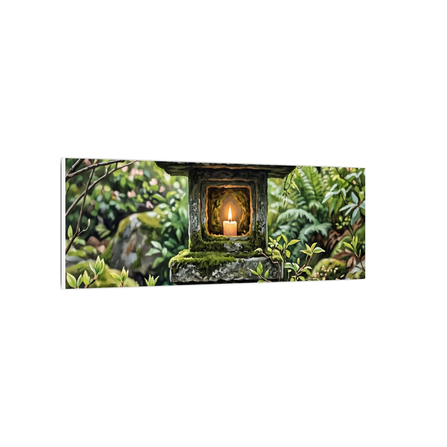 Neutral Stone Lantern Canvas Art - Japanese Pattern Japandi