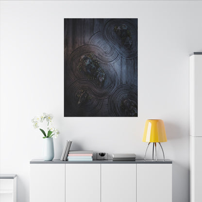 Spring Rock Garden Charcoal Ink Canvas Art | Bold Decor