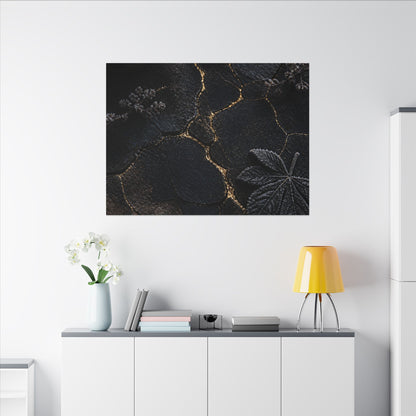 Candlelight Cracked Earth Canvas Art - Dark Japandi Ma