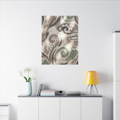 Dappled Ink Brushstroke Canvas Art - Japandi Ma