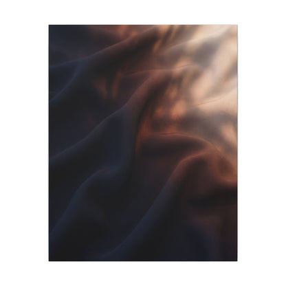 Dark Japandi Silk Drape in Dawn | Shadow Zen Canvas Art
