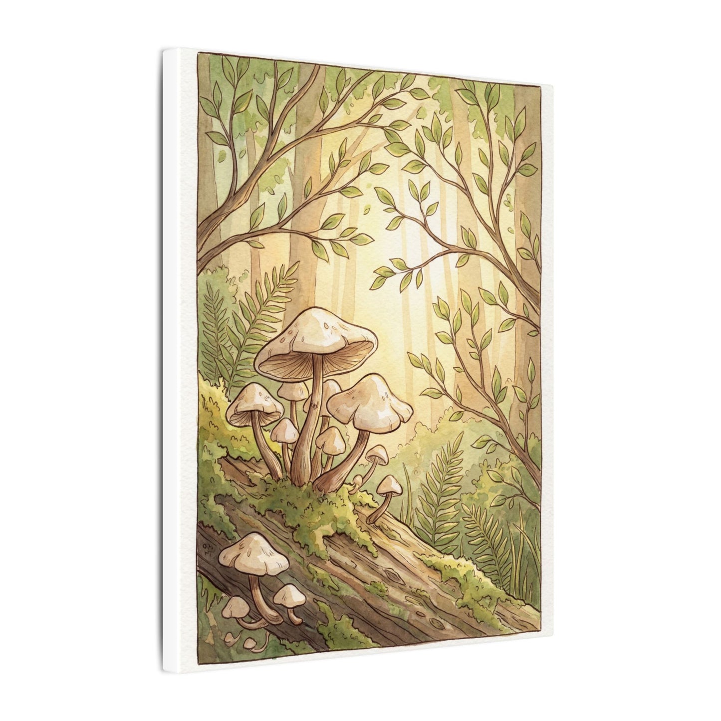 Spring Wild Mushrooms Mushroom Illustration Canvas Art | Cozy Decor
