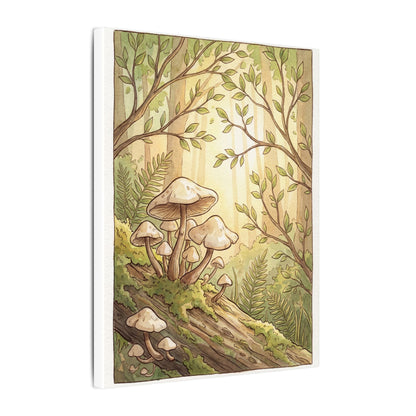 Spring Wild Mushrooms Mushroom Illustration Canvas Art | Cozy Decor