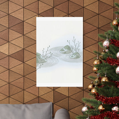 Spring Rock Garden Minimal Line Wall Art Print | Elegant Decor