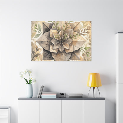 Warm Paper Fold Canvas Art - Watercolor Japandi