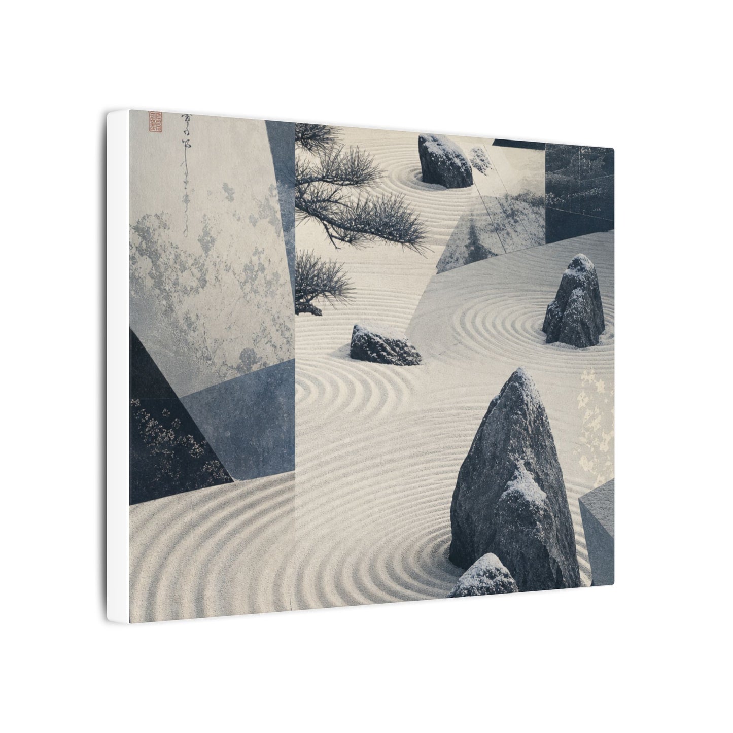 Seijaku Rock Garden Canvas Art - Zen Ukiyo E Inspired