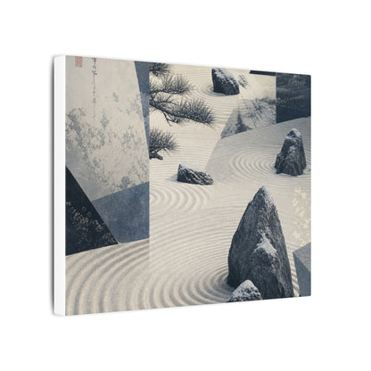 Seijaku Rock Garden Canvas Art - Zen Ukiyo E Inspired