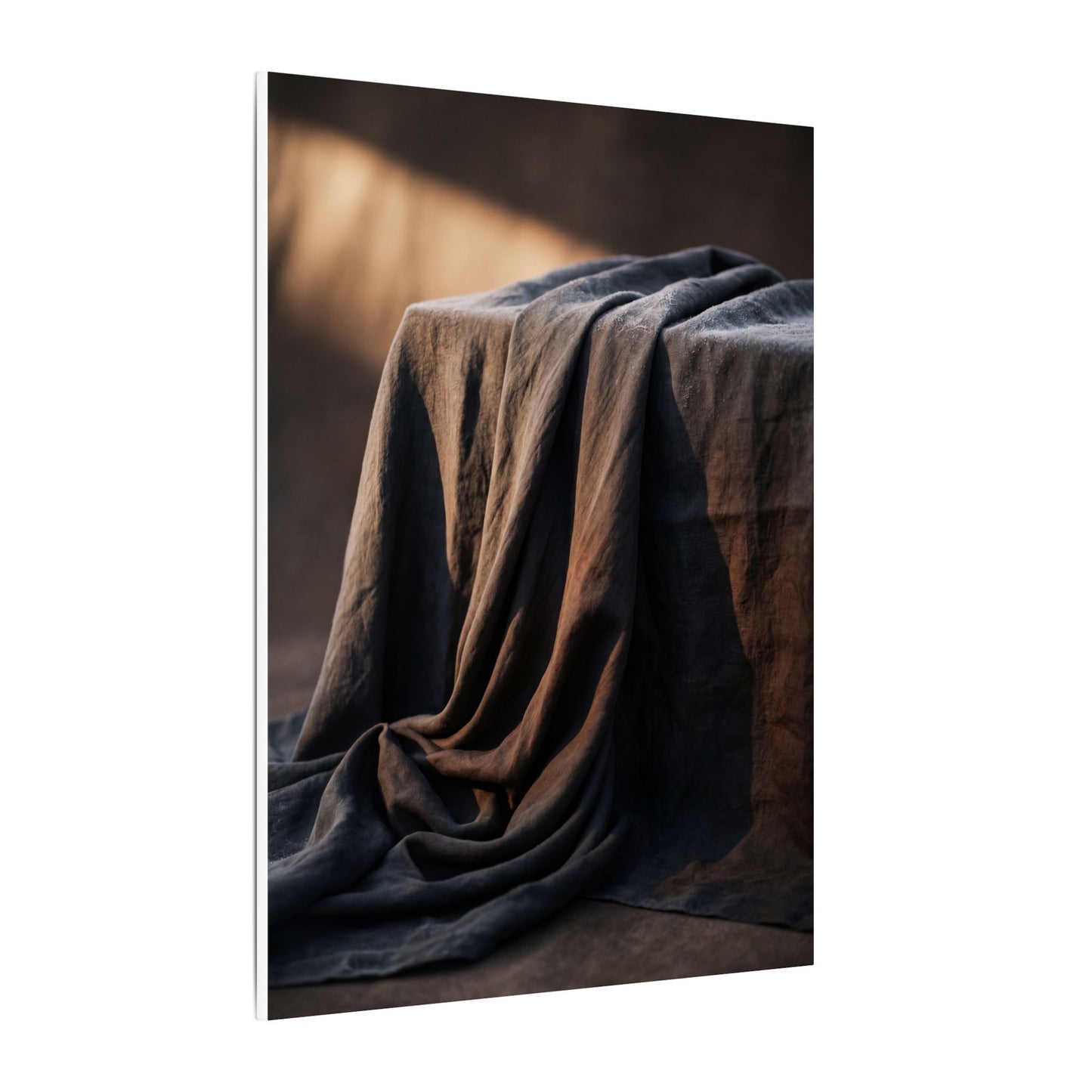 Silk Drape Canvas Art | Winter Dark Japandi Shadow Zen Art