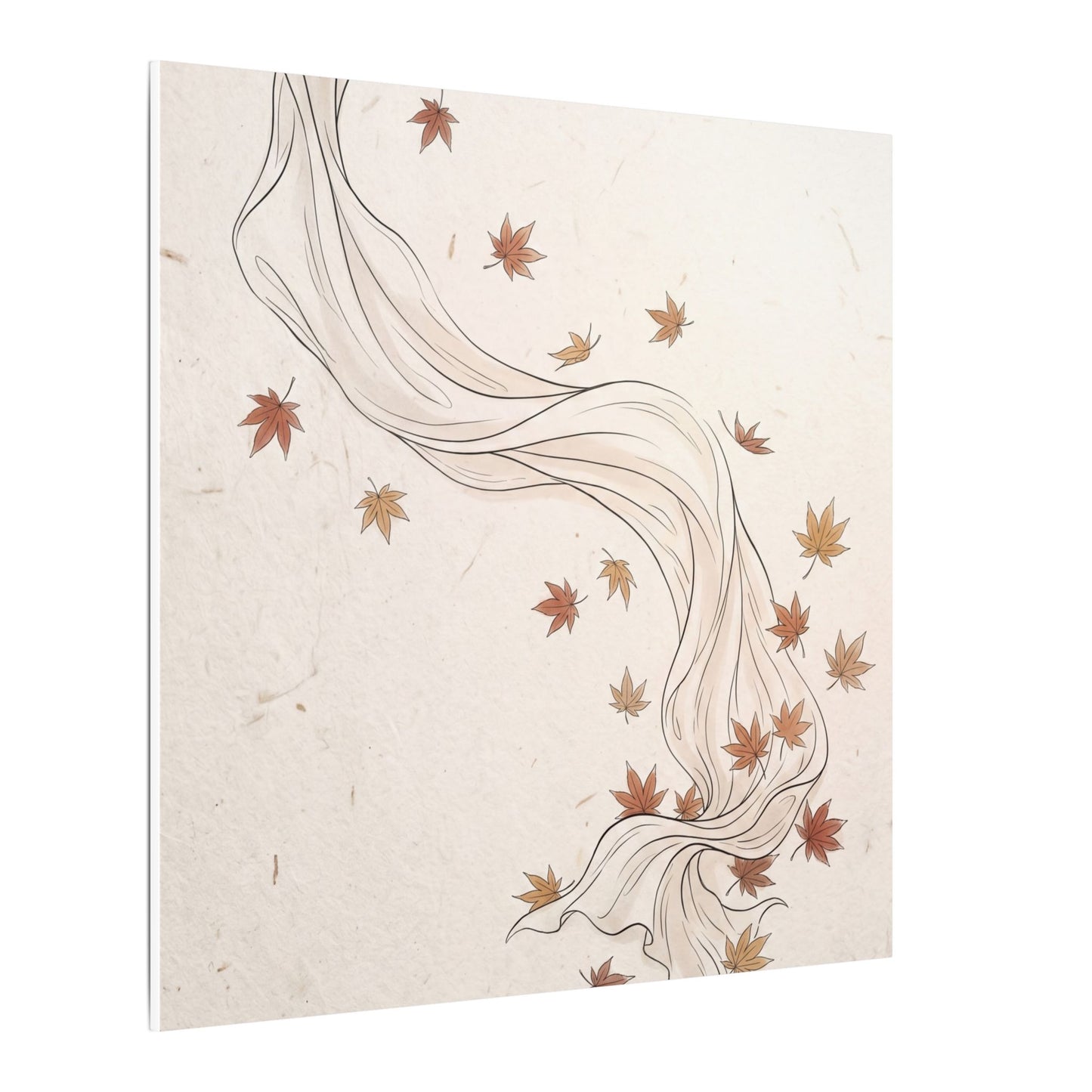 Japandi Silk Drape in Dawn | Minimal Line Canvas Art