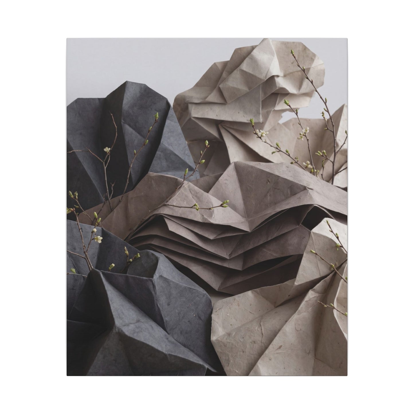 Neutral Paper Fold Canvas Art - Texture Japandi