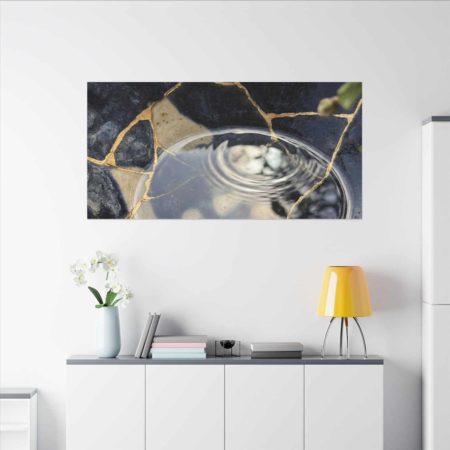 Water Ripple Spring Canvas Art | Kintsugi Beautiful Design