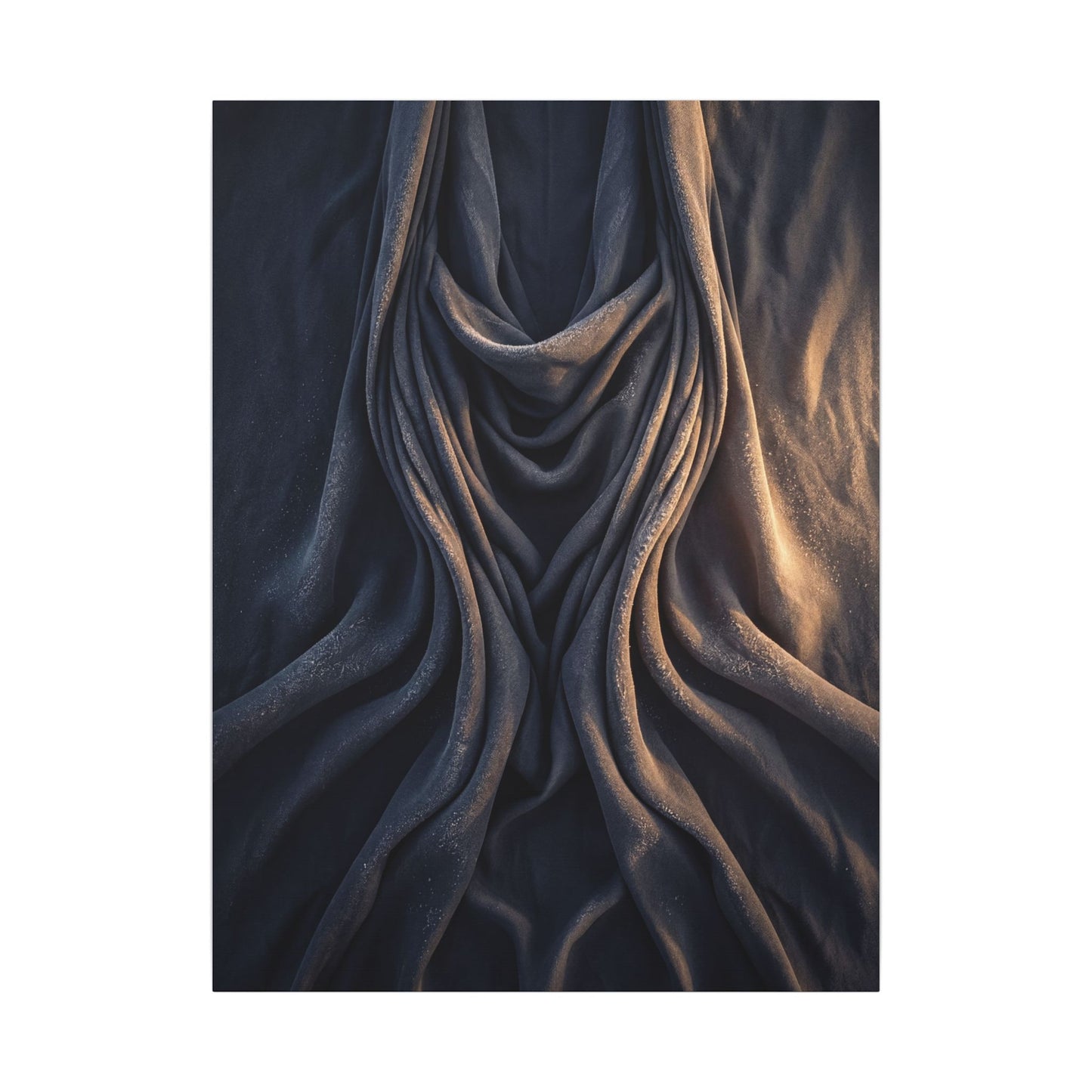 Moody Silk Drape Canvas Art - Shadow Zen Dark Japandi