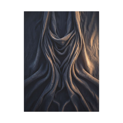 Moody Silk Drape Canvas Art - Shadow Zen Dark Japandi