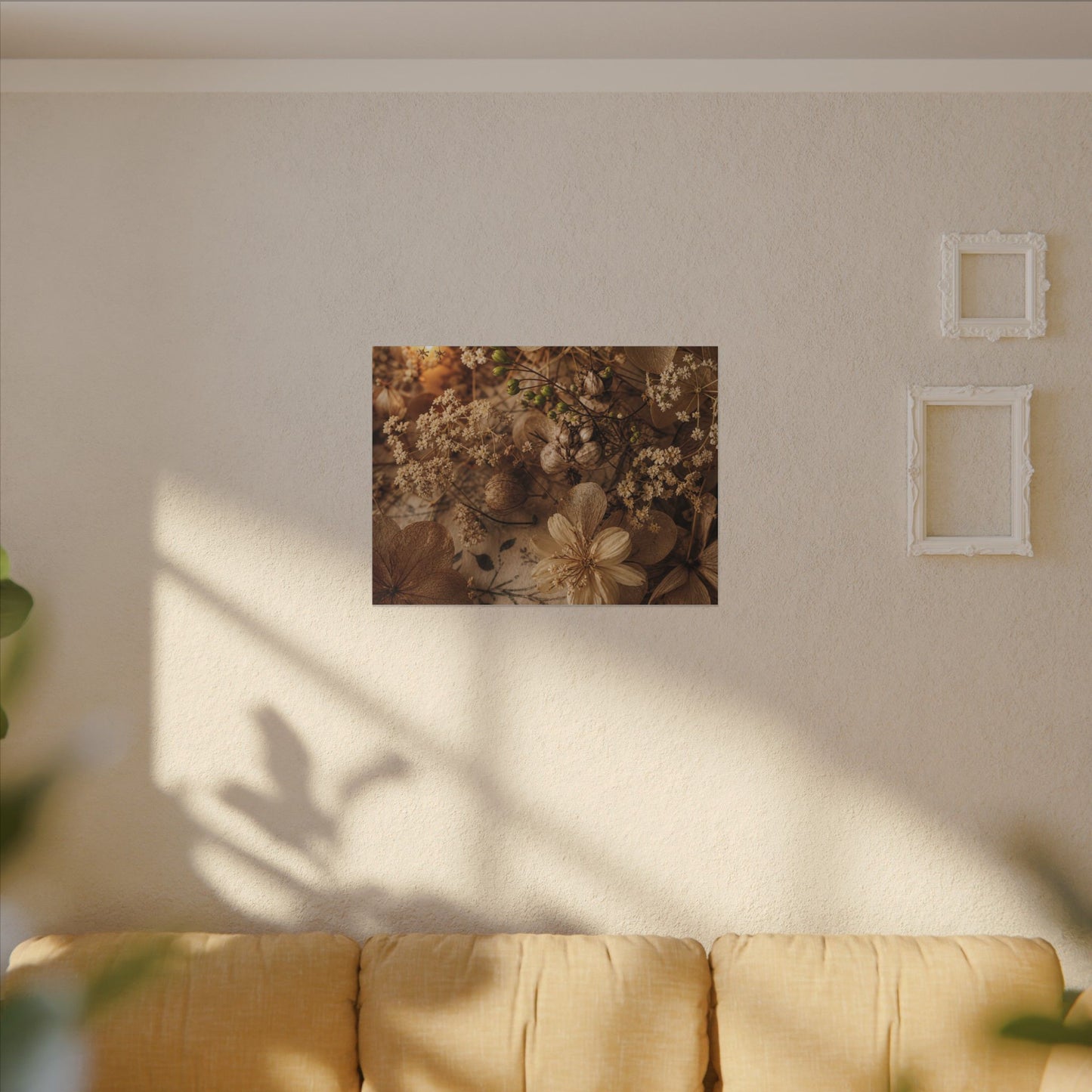 Spring Dried Flowers Japanese Pattern Canvas Art | Earthy Decor