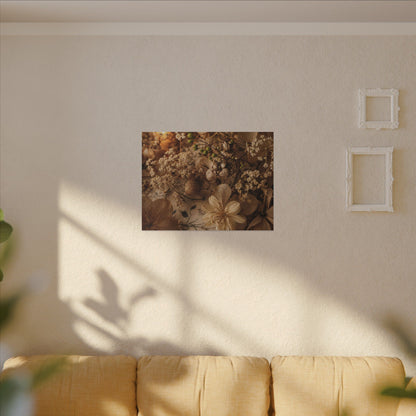 Spring Dried Flowers Japanese Pattern Canvas Art | Earthy Decor