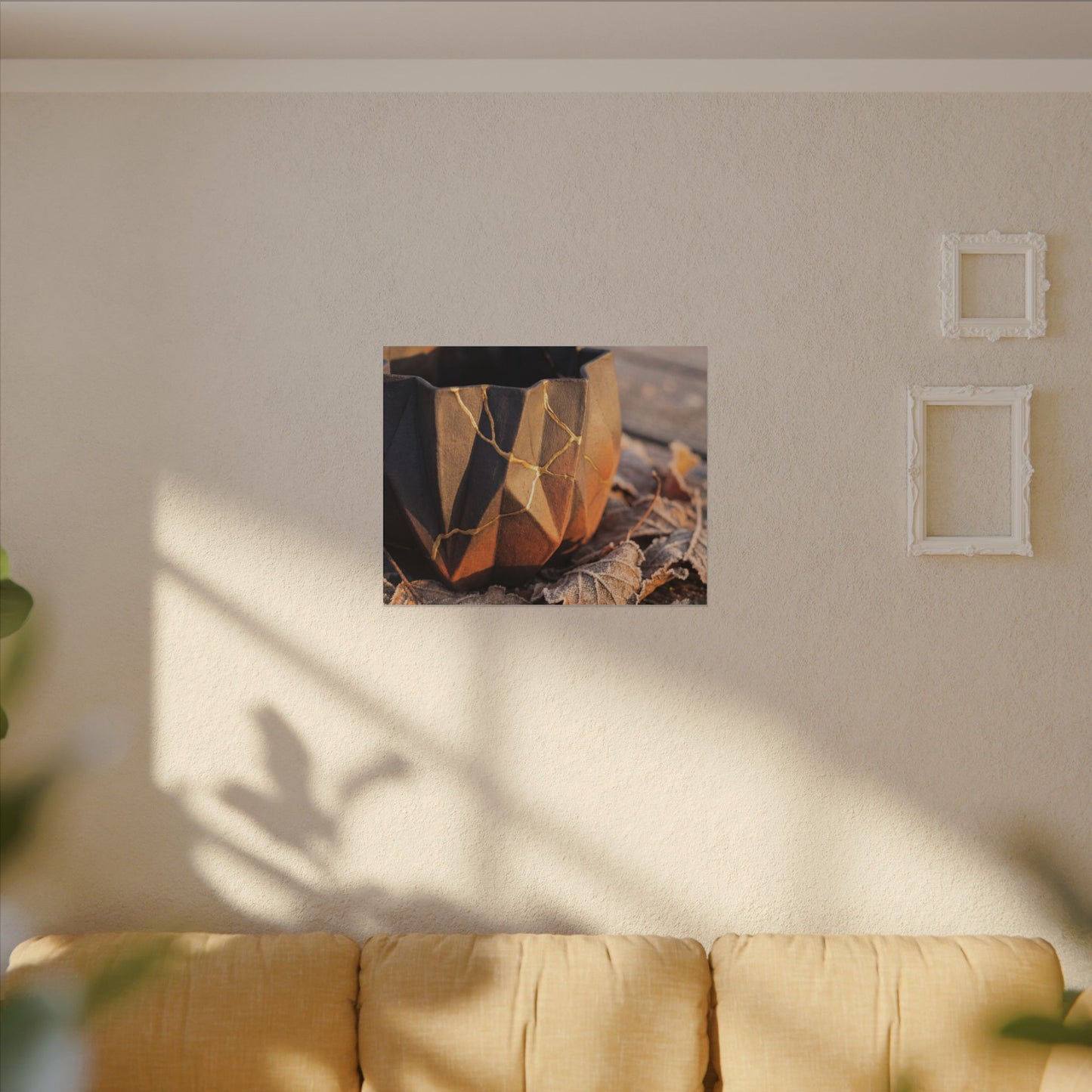 Paper Fold Gold Repair Canvas Art | Philosophical Kintsugi Art