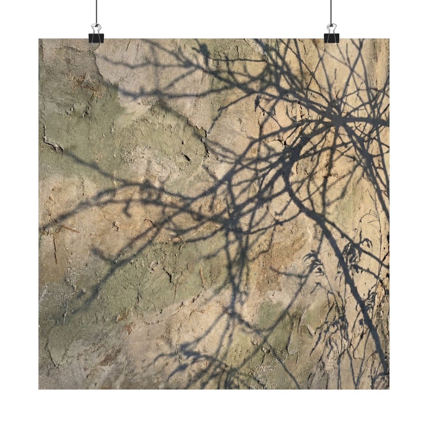 Shadow Play Winter Wall Art Print | Japandi Earthy Design