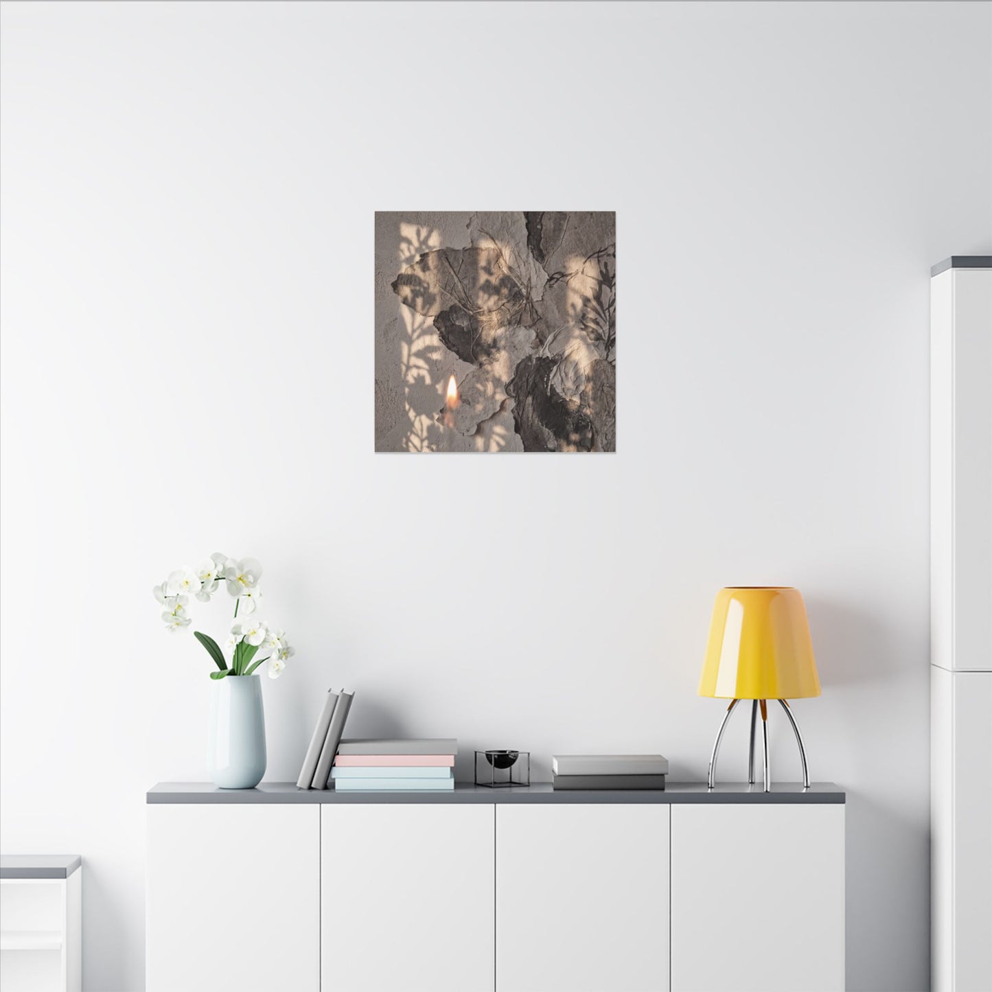 Shadow Play Summer Canvas Art | Japandi Elegant Design