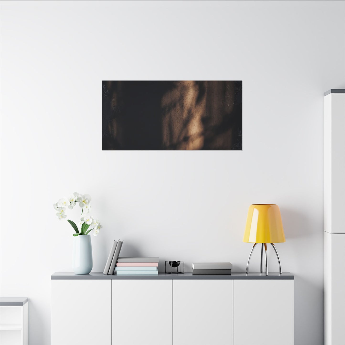 Winter Shadow Play Moody Minimal Canvas Art | Luxurious Decor