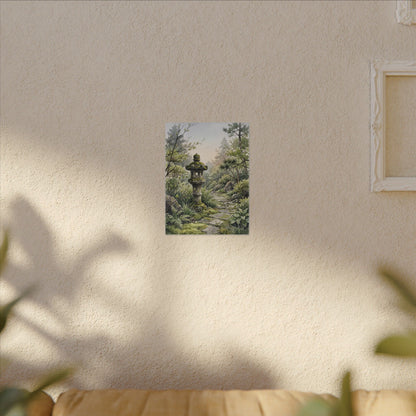 Neutral Stone Lantern Canvas Art - Watercolor Japandi