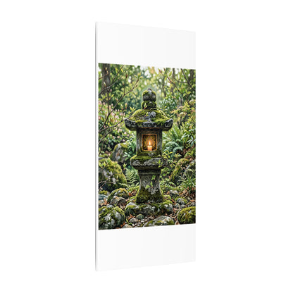 Neutral Stone Lantern Canvas Art - Japanese Pattern Japandi