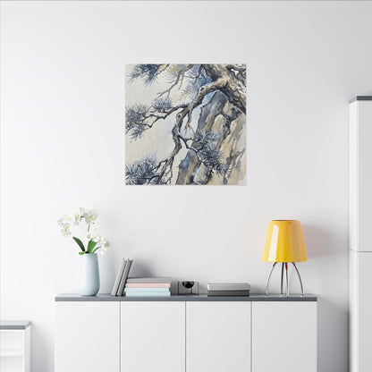 Moonlight Pine Tree Canvas Art - Japandi Seijaku