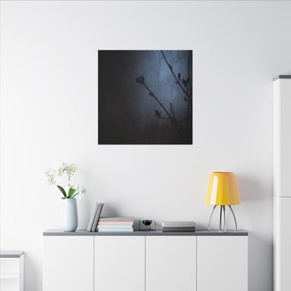 Shadow Play Canvas Art | Spring Dark Japandi Moody Minimal Art