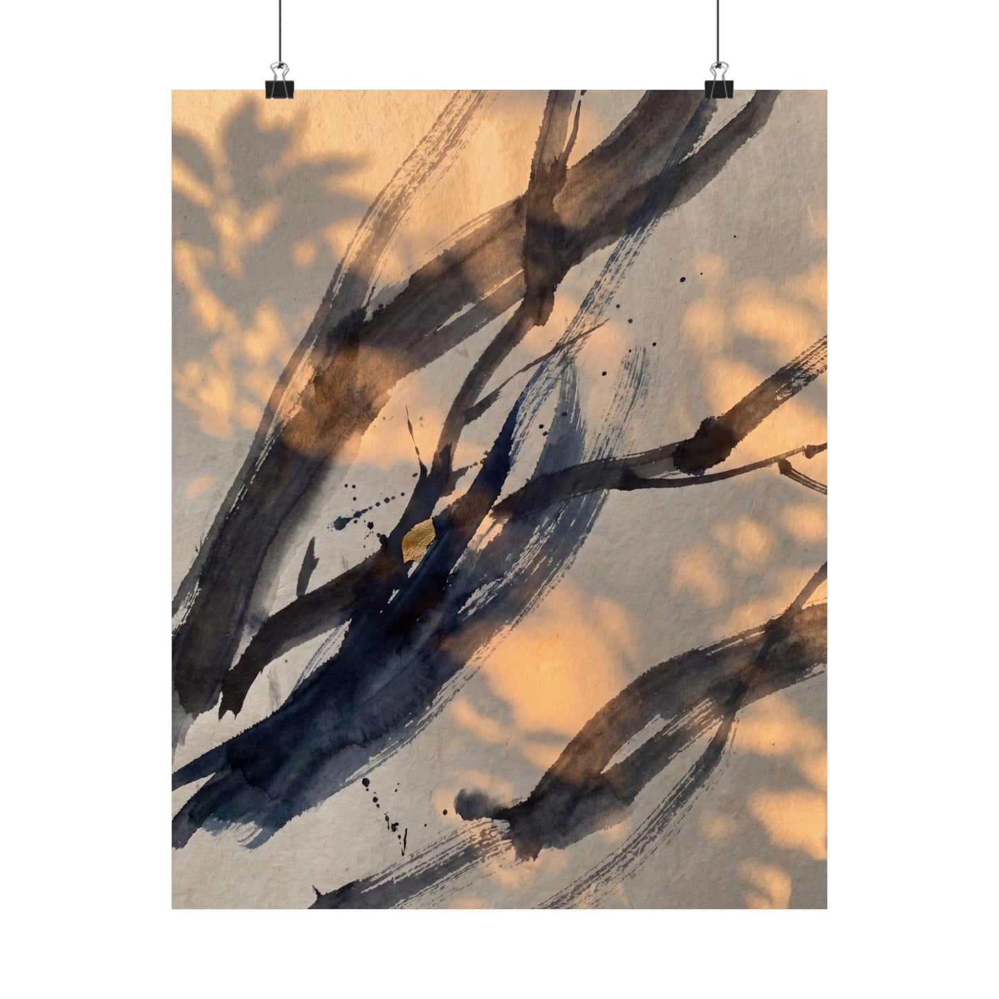 Datsuzoku Ink Brushstroke Wall Art Print - Dark Japandi Shadow Zen Art Print