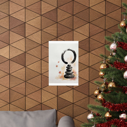 Tranquil River Stones Wall Art Print - Enso Zen
